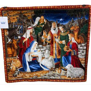 Nativity Quilted Fabric Panel 33 in. H x 39 in. W.